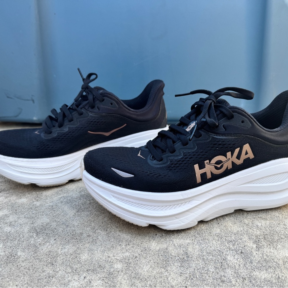 Hoka Black and White Athletic Shoes - Picture 5 of 6